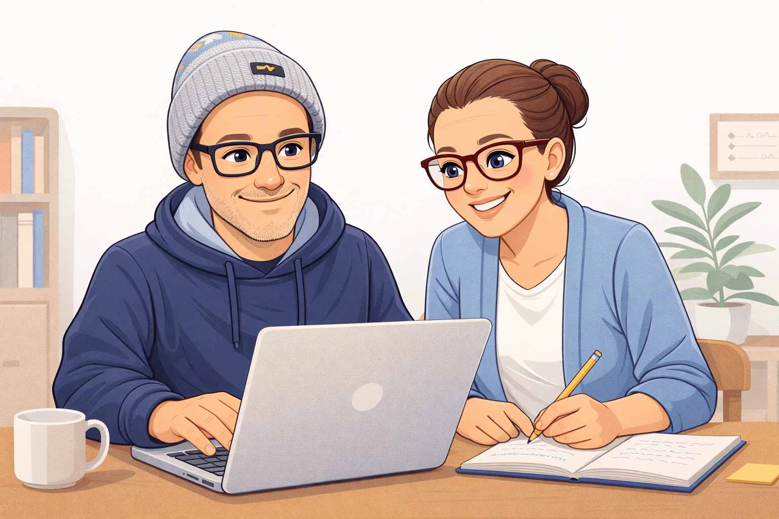 The RethinkLit team, a teacher and an engineer